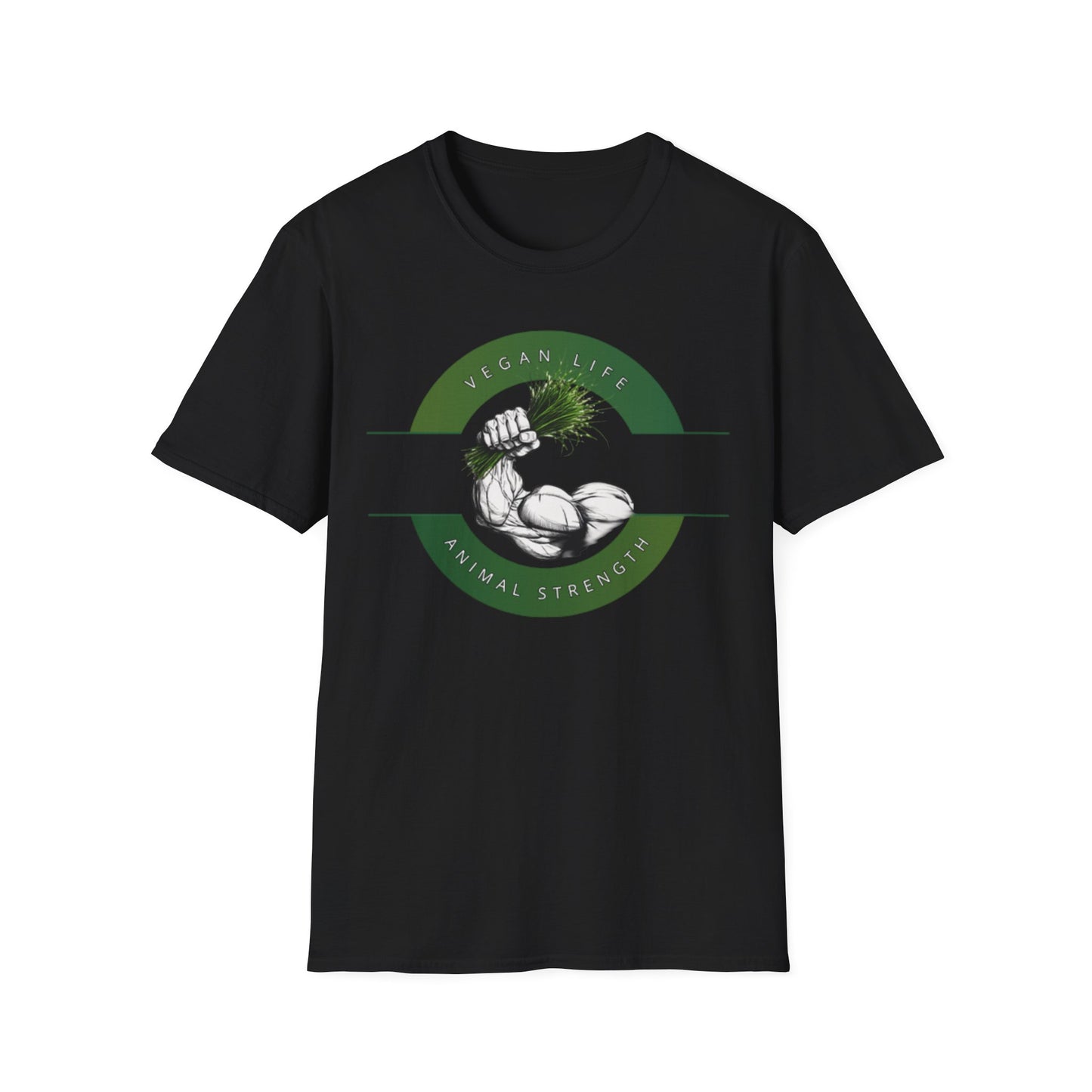 Vegan Life. Animal Strength_Iron Lettuce Logo T-Shirt