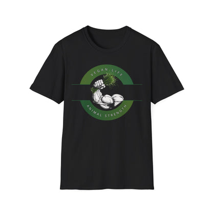Vegan Life. Animal Strength_Iron Lettuce Logo T-Shirt