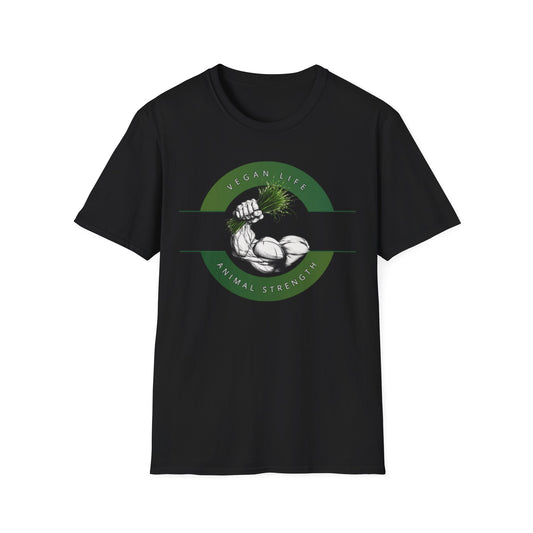 Vegan Life. Animal Strength_Iron Lettuce Logo T-Shirt